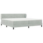 vidaXL Lit à ressorts avec matelas Gris clair 200 x 200 cm Velours