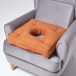 Coussin bouée en velours de coton - Orange - HOMESCAPES