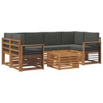 vidaXL Ensemble de canapés d'extérieur 7 Pièces Naturel et Anthracite