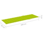vidaXL Chaise longue de jardin avec table et coussin Pin imprégné