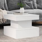 vidaXL Table basse avec lumières LED blanc 50x50x40 cm