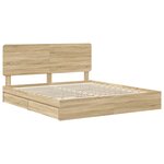 vidaXL Lit de Rangement Chêne Sonoma 180 x 200 cm Bois d'ingénierie