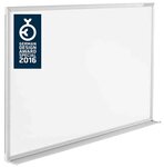 Tableau blanc CC émaillé 2400 x 1200 mm magnétique Cadre Alu et auget MAGNÉTOPLAN
