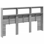 vidaXL Armoire tête de lit avec LED sonoma gris 180x17x102 cm