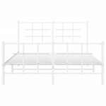 vidaXL Cadre de lit métal sans matelas et pied de lit blanc 135x190 cm