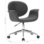 vidaXL Chaise pivotante de bureau Gris Tissu