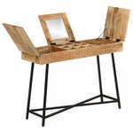vidaXL Coiffeuse 105x35x75 cm bois de manguier massif brut et fer