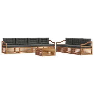 vidaXL Ensemble de canapés d'extérieur 8 Pièces Naturel et Anthracite