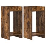 vidaXL Support de Plante 2 pièces Chêne fumé 30 x 30 x 60 cm