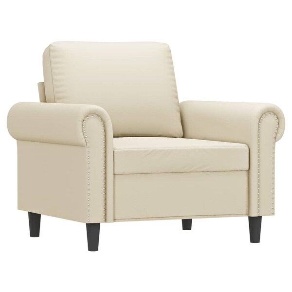 vidaXL Fauteuil Crème 60 cm Similicuir