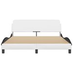 vidaXL Cadre de lit Dover blanc et noir 160x200 cm similicuir