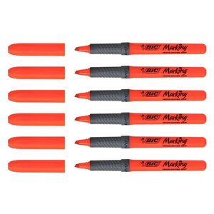 Surligneur HIGHLIGHTER GRIP Pointe Biseau Moyenne Orange x 6 BIC