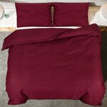 vidaXL Ensemble de housse de couette Bordeaux 155x220 cm Microfibre