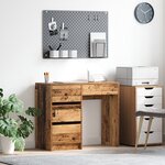 vidaXL Bureau d'écriture en vieux bois Vieux bois Bois d'ingénierie Moyen