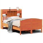 vidaXL Lit bibliothèque sans matelas cire marron 135x190 cm pin massif