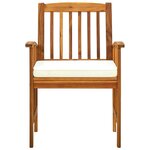 vidaXL Chaises à manger de jardin lot de 2 et coussins acacia massif