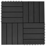 vidaXL Carreau de terrasse 11 Pièces Noir 30 x 30 cm WPC