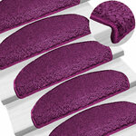 vidaXL Tapis d'escalier 10 pièces 65 x 21 x 4 cm Violet Demi-rond Grand