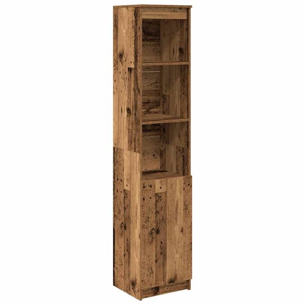 vidaXL Buffet haut 37 5x35x180 cm vieux bois bois d'ingénierie
