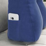 vidaXL Coussin de Dos Bleu police 45 x 24 x 50 cm Velours