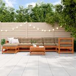 vidaXL Ensemble de salon de jardin 8 Pièces Brun cire Bois de pin massif