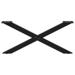 vidaXL Pieds de table basse en forme de X  2 pièces  noir  70 x (30-31) cm  acier
