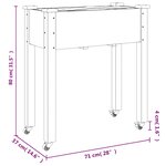 vidaXL Jardinière sur roues avec doublure gris 71x37x80 cm bois sapin