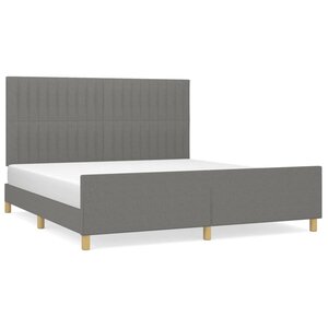 vidaXL Cadre de lit sans matelas gris foncé 160x200 cm tissu