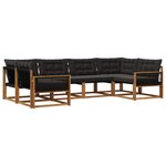 vidaXL Ensemble de canapés d'extérieur 6 pc Naturel et noir
