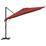 vidaXL Parasol Roma Rouge 286 x 285 x 265 cm Polyester et Aluminium