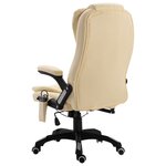vidaXL Chaise de bureau de massage Crème Similicuir