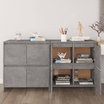 vidaXL Buffets 2 Pièces Gris béton 70x41x75 cm Bois d'ingénierie
