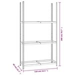 vidaXL Porte-pneus à 3 niveaux 4 Pièces Argenté 110x40x200 cm Acier