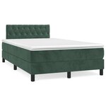 vidaXL Sommier à lattes de lit avec matelas LED vert foncé 120x190 cm