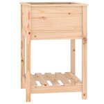 vidaXL Jardinière avec étagère 54x54x81 cm Bois massif de pin