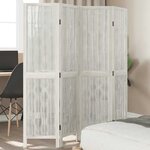 vidaXL Cloison de séparation 4 panneaux blanc bois de paulownia massif