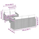 vidaXL Ensemble de canapé de jardin 6 Pièces Gris clair 55 x 55 x 37 cm