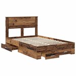 vidaXL Cadre de lit avec tiroir avec tête de lit Bois d'ingénierie