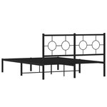 vidaXL Cadre de lit métal sans matelas avec tête de lit noir 135x190cm