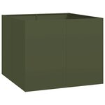 vidaXL Jardinière vert olive 100x100x80 cm acier