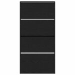 vidaXL Cabinet à chaussures avec étagère Chêne noir 80 x 21 x 163 5 cm