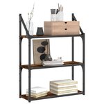 vidaXL Étagère murale 3 niveaux chêne fumé 60x21x78 5 cm