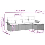 vidaXL Ensemble de canapé de jardin 5 pièces Noir Poly Rotin avec coussins