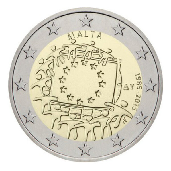 2 euros commémorative Malte 2015 - 30 ans du Drapeau Européen.