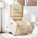 vidaXL Fauteuil inclinable Crème Tissu