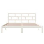 vidaXL Cadre de lit sans matelas blanc bois massif