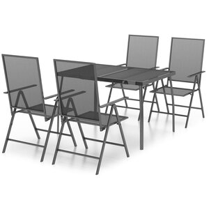 vidaXL Ensemble à manger de jardin 5 Pièces anthracite acier