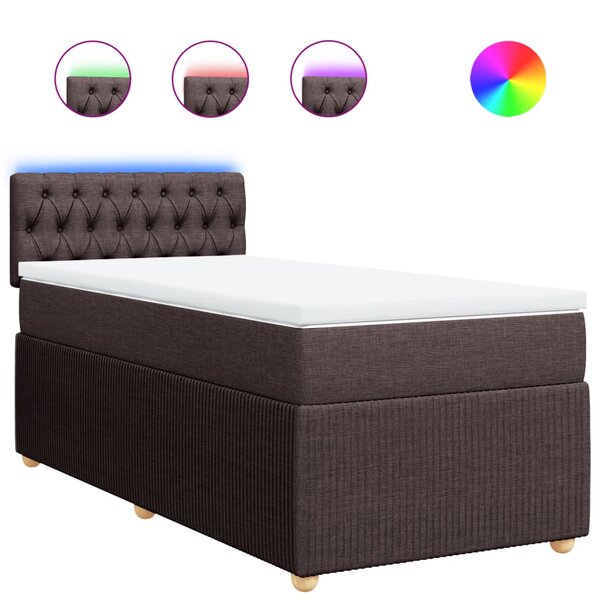 vidaXL Sommier à lattes de lit avec matelas Marron foncé 100x200 cm