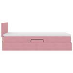 vidaXL Lit avec rangement et LED avec matelas Rose 90 x 200 cm Velours