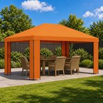 vidaXL Pavillon 4 × 3 m Orange Polyester et Acier 190 gsm
